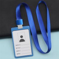 hot！【DT】☫◐  Fashion Card Cover Men Aluminum Alloy Name Holders Business ID Badge Lanyard Holder Rope Metal