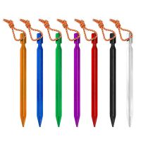 8pcs / Pack Tent Pegs Aluminium Alloy Camping Triangular Ground Stakes Nails for Yard Garden Tent Tarp Canopy 18cm Lightweight Bar  Wine Tools