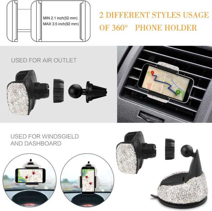 phone-mount-holder-in-car-charger-accessories-bling-rhinestone-usb-coasters-tire-valve-stem-caps-hooks-for-handbags