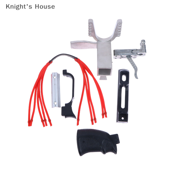 knights-house-เครื่องหนังสติ๊กสแตนเลสชิ้นส่วนหนังสติ๊กก้านยาวเข็มขัดยางทริกเกอร์อุปกรณ์ล่าสัตว์