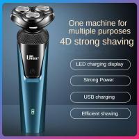 【DT】 hot  Cutter Head Washing Razor 4d Strong Shaving Efficient Shaving Rechargeable Shaver Power Mode Charging Type Mens Electric Shaver