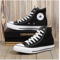 Converse All Star รองเท้าคอนเวิร์ส คอนเวิส (ฟรีกล่อง) รองเท้าข้อสั้น-ข้อยาว รองเท้าลำลอง รองเท้าผ้าใบ รองเท้าสีดำล้วน รองเท้าใส่ทำงาน UV10B007