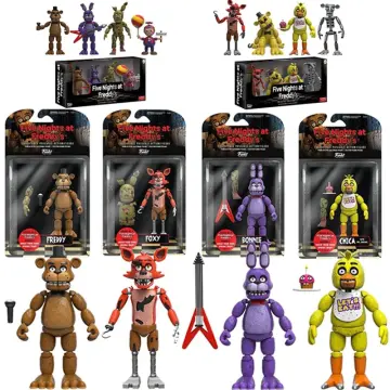 Hot Sales 5pcs/lot Five Nights At Freddy's With Lighting PVC FNAF Action  Figures Toys Foxy