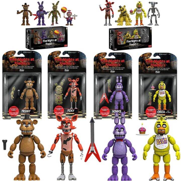 【Genuine original】 FNAF Figures Blacklight Bonnie Foxy Chica FREDDY ...