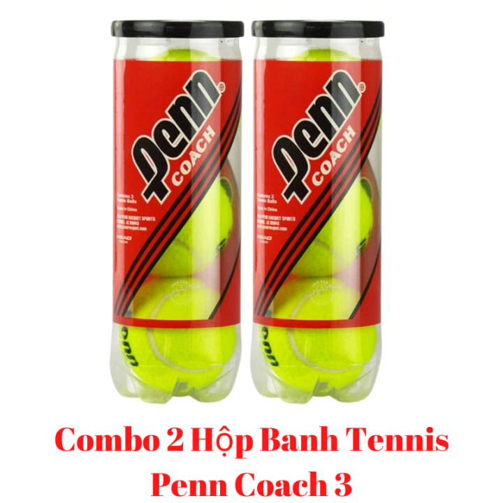 Combo 2 Hộp Banh Tennis Penn Coach Hộp 3 Trái, Bóng Tập Tennis Penn Coach |  