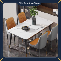 ✨Chic.✨โต๊ะกินข้าว Dining Table โต๊ะหินอ่อน สไตล์นอร์ดิก โต๊ะทานข้าว โต๊ะอาหารหินชนวน โต๊ะอเนกประสงค์ โครงเหล็ก โต๊ะห้องอาหาร (โต๊ะเท่านั้น)