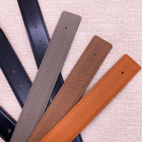 2022 WITHOUT BUCKLE Ciartuar men women 3.2cm belt same color line high quality cowskin genuine leather two sides free shipping