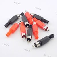 RCA Plastic Male Jack Connector Adapter Solder Audio Video Plug Handle Stereo Plugs Channel Dual Industrial Tool DIYYB23TH