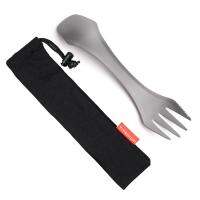 Topp Sports 2-IN-1 Sporkไทเทเนียมช้อนส้อมปิกนิกท่องเที่ยวตั้งแคมป์บนโต๊ะอาหาร