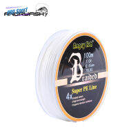 PRO ANGRYFISH Diominate PE Line 4 Strands ถัก100M/109yds สายการประมงที่แข็งแกร่งสุด10LB-80LB สีขาว