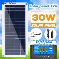 แผงพลังงานแสงอาทิตย์แบบพกพาแบตเตอรี่พลังงานแสงอาทิตย์10W แผงโซล่า12V ชุดชาร์จแผงโซล่าพร้อมตัวควบคุม10A-60A สำหรับชุดชาร์จแผงโซล่าแผงโซล่ารถยนต์เรือ