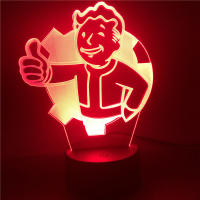 Anime Fallout Vault Boy 3d Led Colorful Cute Lamp Decoration Color Changing Night Lights Gift Table Desk Doll Lighting