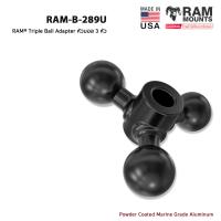 RAM MOUNT RAM-B-289Uหัวบอล3 หัว เชื่อมต่อกับอุปกรณ์ Triple Ball Adapter  ขนาดบอล 1"