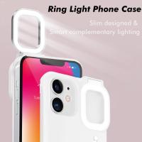 ☜ For Iphone13 Selfie Led Light Ring Flash Fill Phone Case for Iphone 11 12 Pro Max with LED Fill Light Beauty Ring Flash Cover