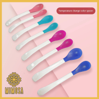 MIMOSA (2 ชิ้น) ช้อนป้อนอาหาร เปลี่ยนสีได้ มี 4 ปลายช้อนนิ่มไม่แตก สีปลอดสาร BPA เหมาะสำหรับเด็ก 3 เดือนขึ้นไป