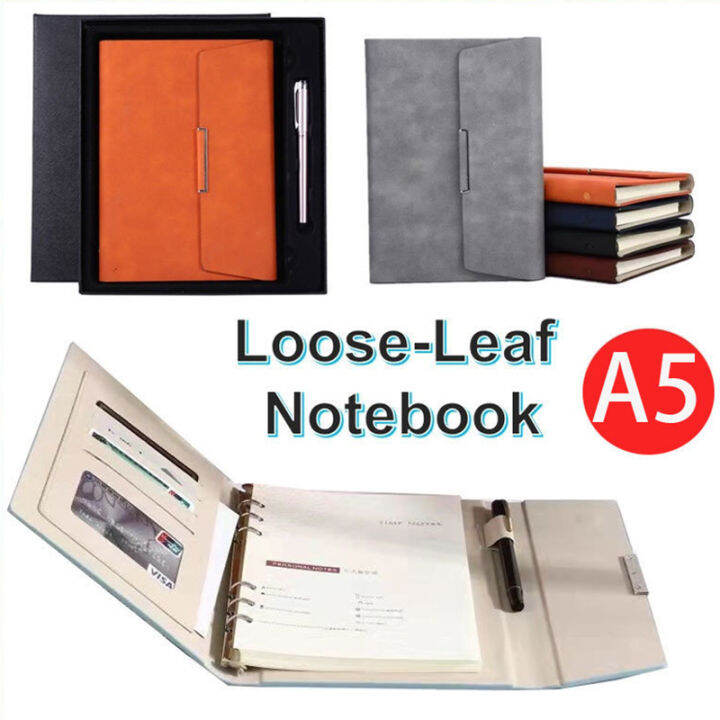 Refillable A5 Looseleaf Notebook PU Leather Planner Business Chic Design Binder Organizer