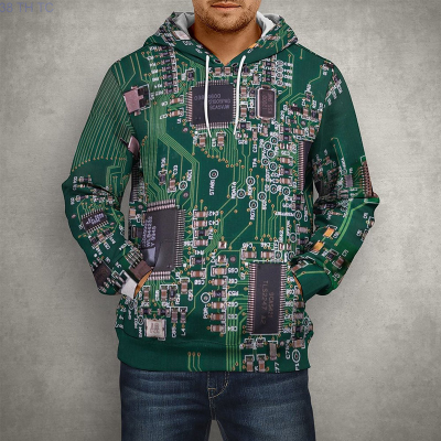 2022 Spring New Motherboard CPU Processor Line Circuit Board 3D Printed Hoodies Men Women Fashion Casual Pullover Cool Tops Size:XS-5XL