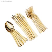 ♞ 18Pack Disposable Plastic Tableware Cutlery Set Forks Knives Spoons Tableware Cutlery Set for Home Decoration Bar Birthday Party