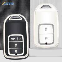 โครงเปลือกนอกเคส TPU แฟชั่น Kunci Remote Mobil Fob สำหรับ Honda CRV CR-V พอดีกับ Civic Accord HR-V Vezel HRV นำโชค