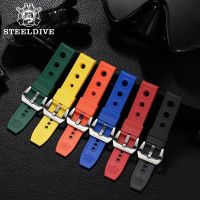 ❄▧▬ STEELDIVE Watch Band 22MM Black Green Color Watch Strap Rubber 20mm Watch Barcelets 20/22mm Repalcement Bands Wristwatch Man