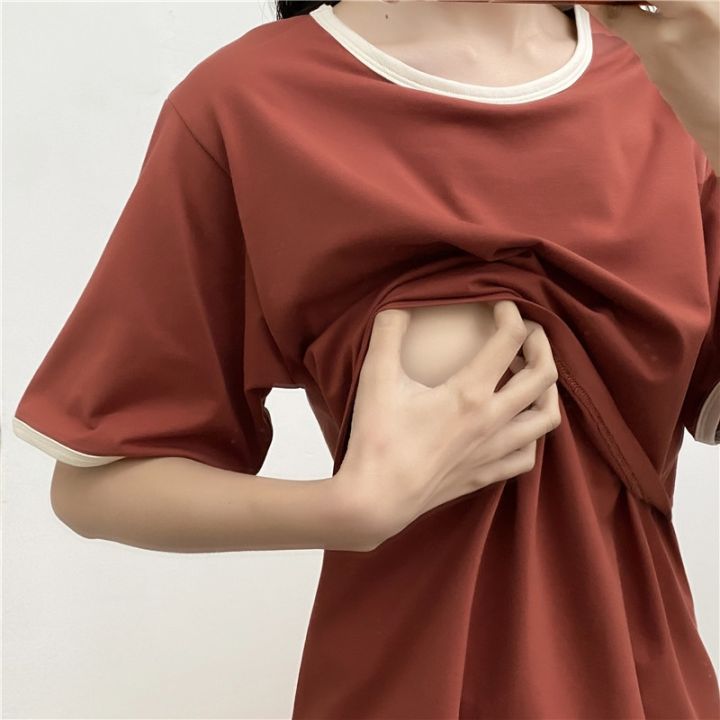 manga-curta-maternidade-t-shirt-tops-de-enfermagem-manga-curta-tamanho-grande-s-2xl-roupas-maternidade-ver-o