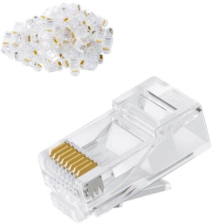 Hotdeal 100pcs OEM Cat6 RJ45 Modular Plug / Cat6 RJ45 Connector Solid Wire and Standard Cable