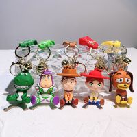 Disney Anime Toy Story Keychains Buzz Lightyear Woody Doll Pendant Keyrings Backpack Accessories Cute Cartoon Car Key Holder