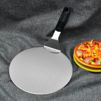 Anti-scalding Pizza Shovels Wooden Handle Round Stainless Cake Shovel Pizza Tools Steel Shovel Cake Accessories Baking