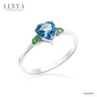 Lenya Jewelry แหวนเงินแท้ 925 ประดับอัญมณีแท้ เม็ดโต ดีไซน์สุดคลาสิค เหมาะสำหรับสวมใส่กับเสื้อผ้าทุกชุดทุกสไตล์