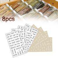 8 One-sale Spice Labels 274 Creative Transparent Waterproof And 2-color Combination Labels Labe Pantry Spice Black White M8X2