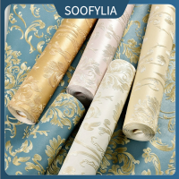 SOOFYLIA European-style 3D Damascus non-woven fine-pressed wallpaper bedroom living room TV background wall thickened wallpaper