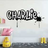 Custom ชื่อ Graffiti Street Art สติ๊กเกอร์ติดผนัง Baby Nursery Kids Room Banksy ส่วนบุคคลชื่อ Graffiti Wall Decal เกม Playroom