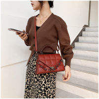 Female Small Square Bag Tote 2022 Fashion New Pu Leather Womens Handbags Solid Lingge Shoulder Crossbody Bags for Women Totes