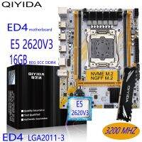 Qiyida ชุดวงจรหลัก X99 E5D4 LGA2011-3 E5 2620 V3 1X16GB CPU หน่วยความจำ DDR4 REGECC ชุดรวมอุปกรณ์ PCI-16 USB3.0 NVME M.2 M-ATX เซิร์ฟเวอร์