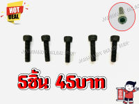 5ชิ้น45บาท---น็อตตัวผู้ น็อต6เหลี่ยม น็อตหกเหลี่ยม สกรู6เเหลี่ยม สำหรับเครื่องเลื่อยยนต์ เครื่องตัดหญ้า เครื่องยนต์อื่นๆ หลากประเภท