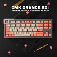 GMK Orange Boi ชุดใหญ่โปรไฟล์เชอร์รี่ DYE-SUB Keycap ภาษาอังกฤษ Custom Personality Keycaps สำหรับคีย์บอร์ดเกม 61/64-ttlg4809