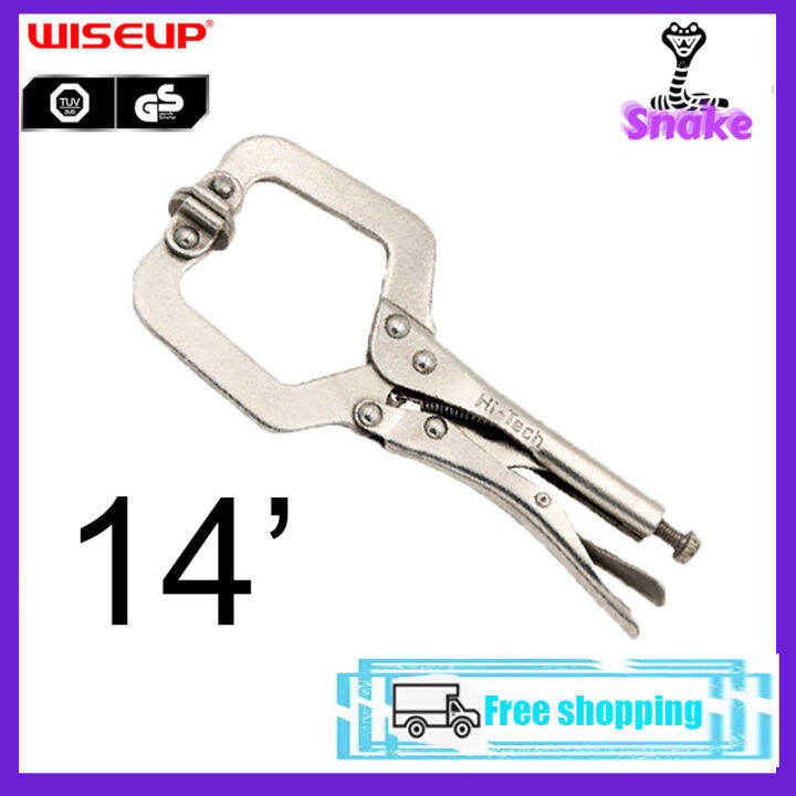 WISEUP 14 Inch Welding Pliers Wood Tenon Locator Tool C Type Vice Clamp ...