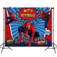 120x80cm Spiderman Party Backdrops Curtain Photobooth Spider Superhero Children Birthday Party Wall Decorations Backdrop Cloth