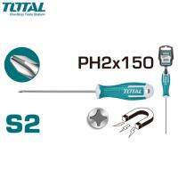 TOTAL ไขควงปากแฉก แกนกลม รุ่นงานหนัก รุ่น THT26PH2150 ( Philips Screwdriver )