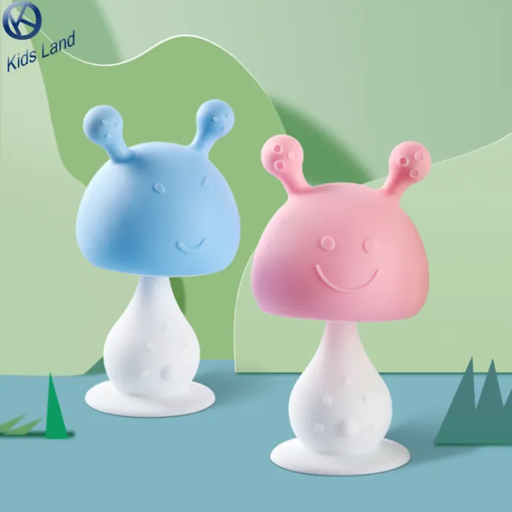 Edible Silicone Baby Teether Mushroom Soothing Teether For Breast