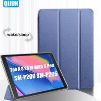 【Aishang electronic】Casing Tablet สำหรับ Samsung Galaxy SM-P200 SM-P205การนอนหลับอัจฉริยะตื่นขึ้นมา3เท่าขาตั้งเคสป้องกันฝาพับแบบเต็มปากกา8 2019 S