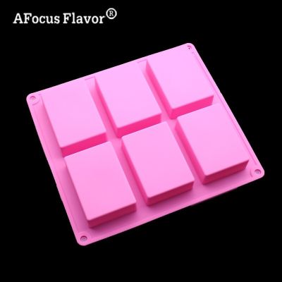 ；【‘； 1 Pc 6 Hole Silicone Soap Mold Cake Tools Cake Chocolate Pudding Rectangular Natural Soap Baking Accessories Candle Molds