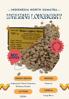 พร้อมส่ง เมล็ดกาแฟ Wahana Longberry Natural process/ เมล็ดกาแฟนอก/ สารกาแฟอินโดนีเซีย