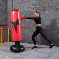 1.6M Inflatable Boxing Punching Bag Training Bag PVC Thickening Taekwondo Pillar Tumbler Column Punching Bag Standing Sandbag