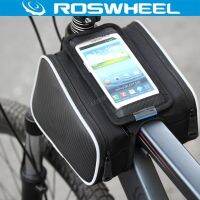 ROSWHEEL 4.8 "5.5" กระเป๋ากระเป๋าจักรยานจักรยาน,กระเป๋าทรงกระบอกใส่ด้านหน้ากรอบสำหรับโทรศัพท์มือถือสองที่วางกระเป๋ากระเป๋ากระเป๋าจักรยานหน้าจอสัมผัส