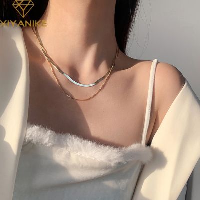 【CW】✧  XIYANIKE Color  Layer Snake Clavicle Chain Necklace Female Fashion Hip-hop Gold Design Short