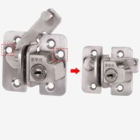 New Style 201 Stainless steel door locks door latch  bolt with key For sliding door Surface mounting Hardware Locks Door Hardware Locks Metal film res