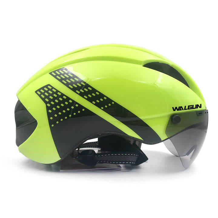 2022wal-aero-ขี่จักรยานหมวกกันน็อคหมวกกันน็อคจักรยานถนนที่มีเลนส์แว่นตา-visor-เวลาทดลอง-tt-ไตรกีฬาหมวกกันน็อคจักรยานผู้ชายผู้หญิงความปลอดภัยหมวก