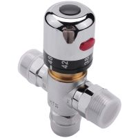 3X Solid Copper 3-Way Thermostatic Mixing Valve 3/4 Inch Solar Water Heater Valve Regulating Temperature Control Valve