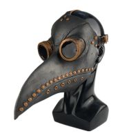 Latex Plague Doctor หน้ากาก Steam Punks ฮาโลวีนคอสเพลย์ยุคกลาง Black Death Mask Carnival Party Steampunk Masquerade Prop